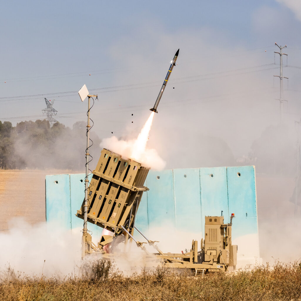 Israel Iron Dome missile defense system launching interceptor during Iran-Israel war June 2025
