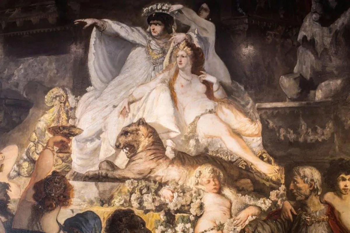 Nero at the Burning of Rome, 1865 painting by Hans Makart depicting Emperor Nero watching Rome burn